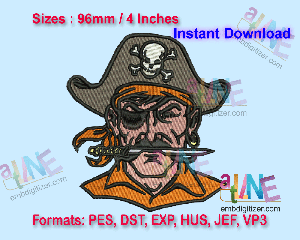 Sea Pirate Machine Embroidery Digital Design