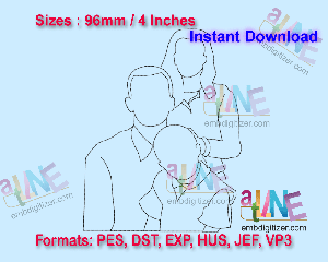 Family Lines Machine Embroidery Digital Design