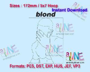 Frank Ocean - Blond Machine Embroidery Digital Design