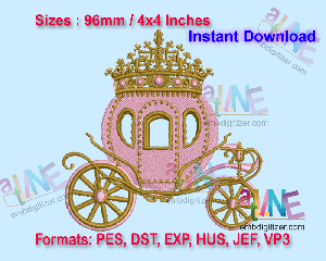 Fairytale Carriage Machine Embroidery Digital Design