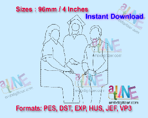 Educated Family Line Art Machine Embroidery Digital Design