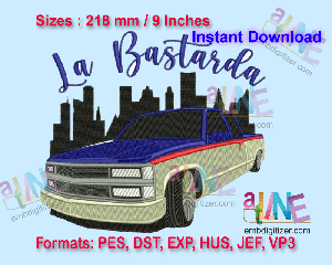 Chevrolet Silverado Car Machine Embroidery Digital Design