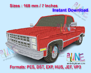 Chevrolet Silverado Car 2 Machine Embroidery Digital Design