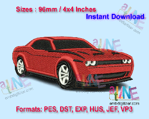 Dodge Challenger Machine Embroidery Digital Design