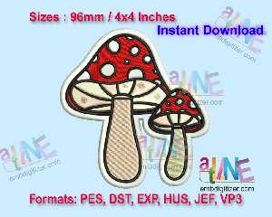 Mushrooms Machine Embroidery Digital Design