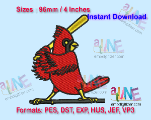 Louis Cardinals Bird Machine Embroidery Digital Design