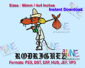 Slowpoke Rodriguez Machine Embroidery Digital Design