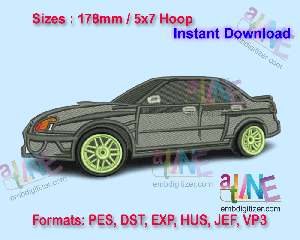 Subaru Impreza Car Machine Embroidery Digital Design