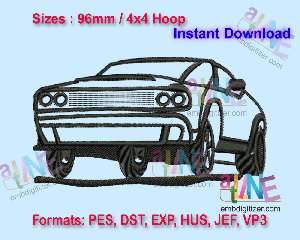 Sports car Machine Embroidery Digital Design