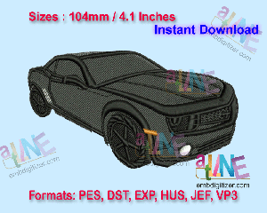 Chevrolet Camaro Sports Car Machine Embroidery Digital Design